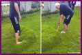 Man pops giant lawn bubble in his backyard and the footage immediately goes viral
