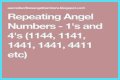 
Repeating Angel Numbers - 4's and 1's  (4411, 4141, 1414, 1144 etc)
